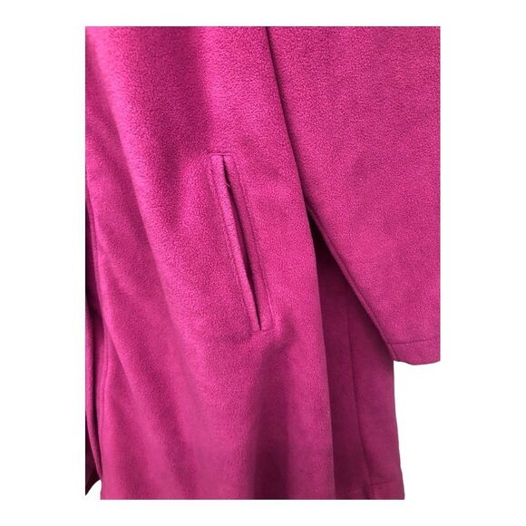 Woman Within Plus Size 2X Oversized Pink Coat, Wash n Wear Fleece, Sateen liner - Picture 4 of 8